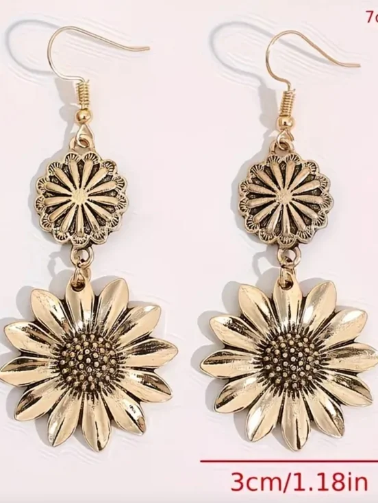 Sunflower Drop Earrings - Picture 5 of 6